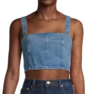 WeWoreWhat Denim Bustier Top